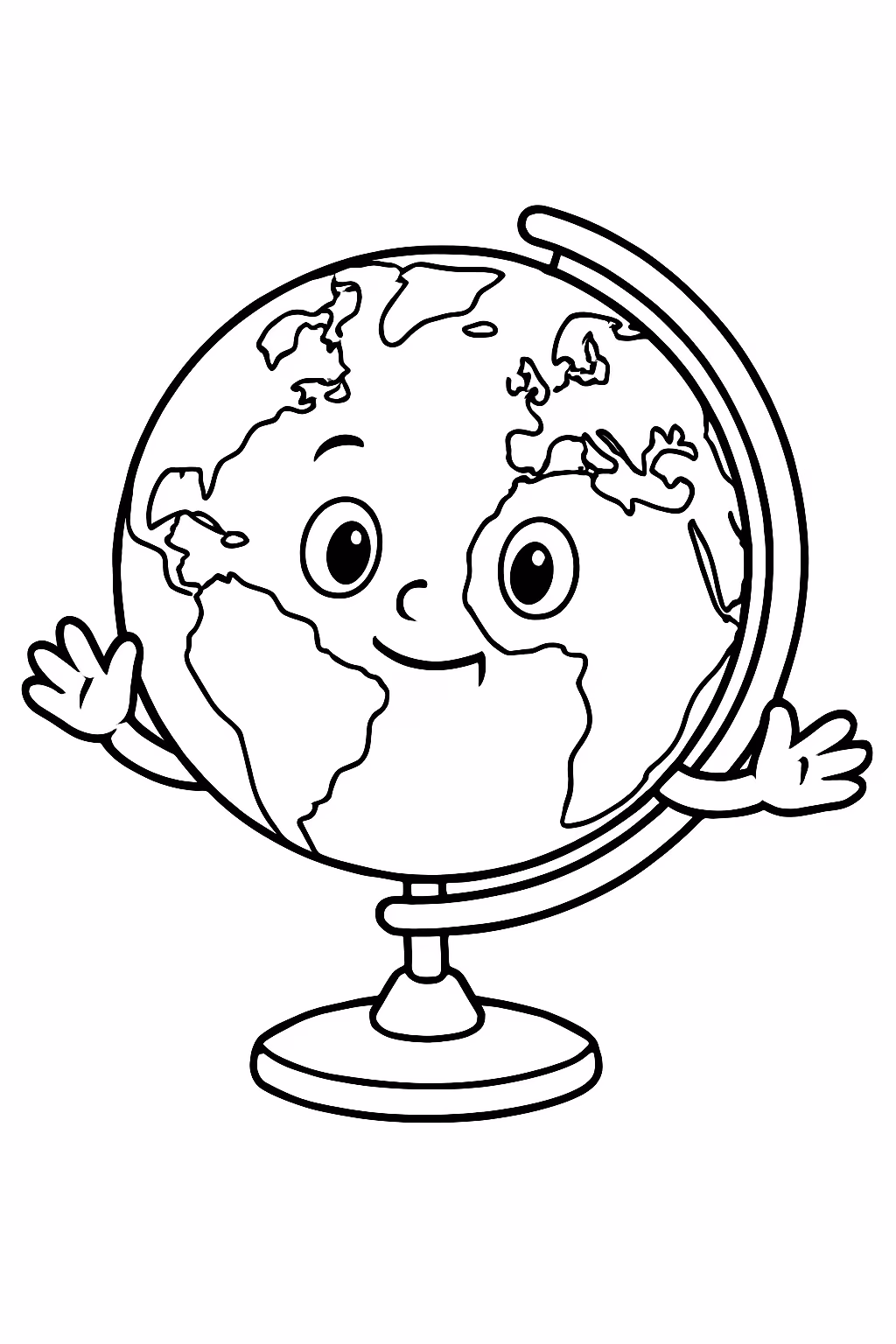Carta mundial para colorir — desenho para imprimir