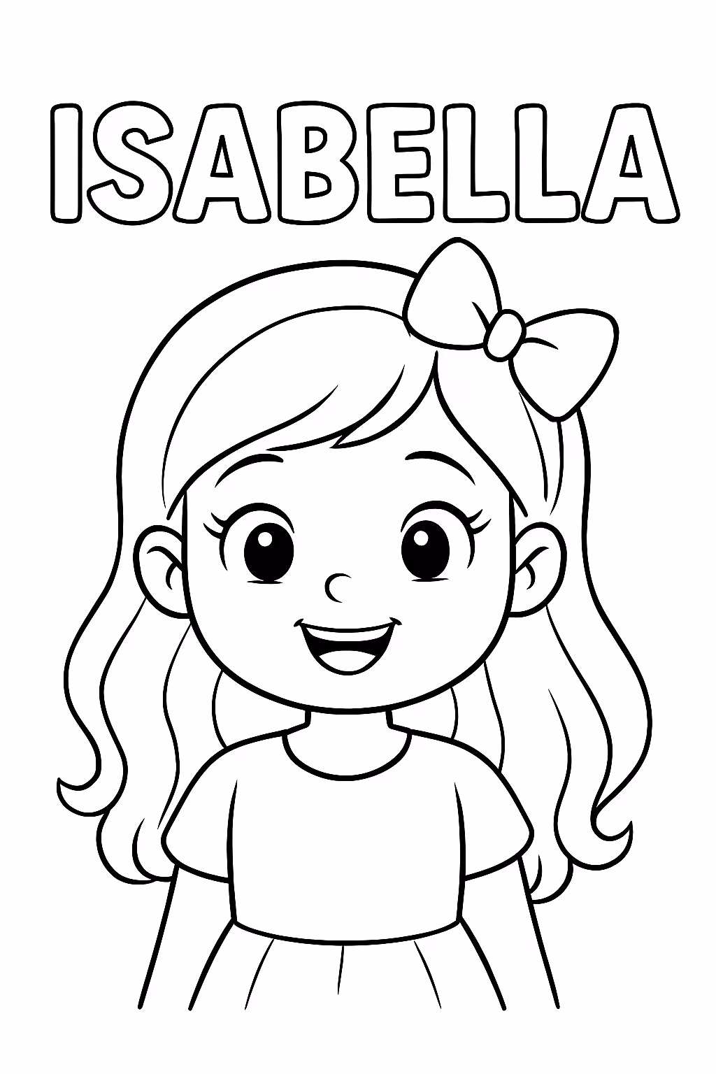 Cartao com nome isabella para colorir — desenho para imprimir