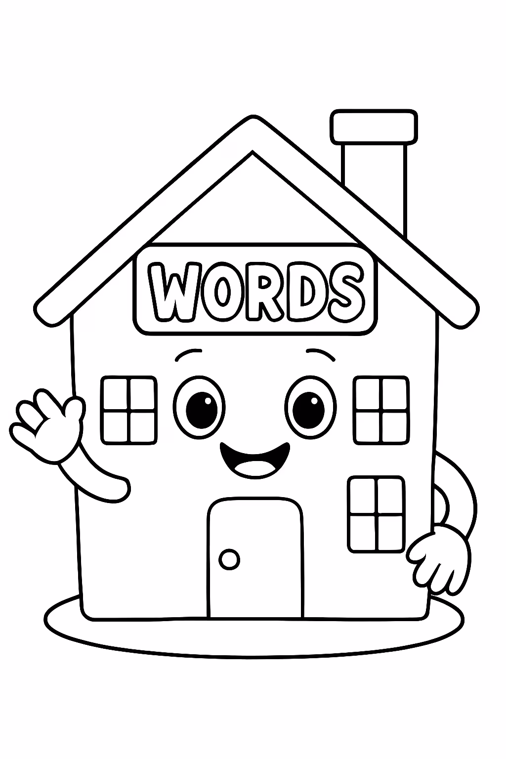 Casa palavras para colorir — desenho para imprimir
