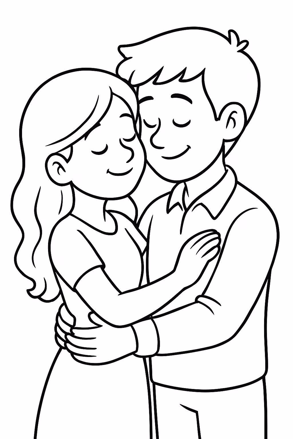 Casal apaixonado para colorir — desenho para imprimir