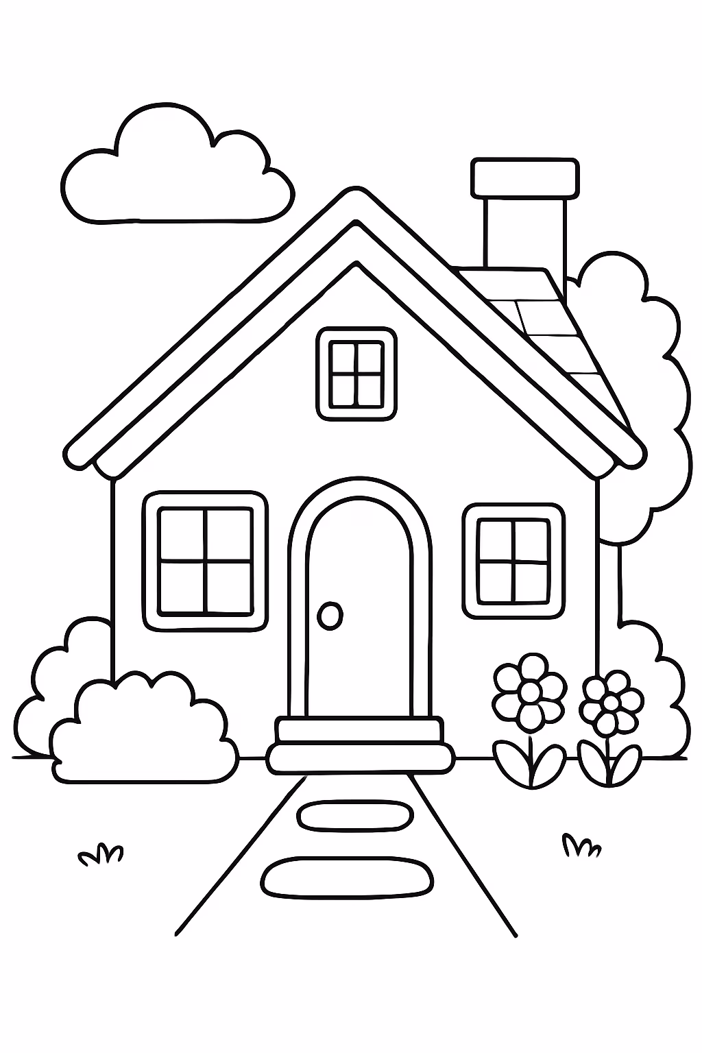 Casinha para colorir — desenho para imprimir