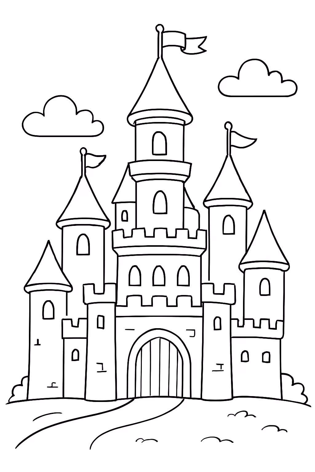 Castelo princesa para colorir — desenho para imprimir