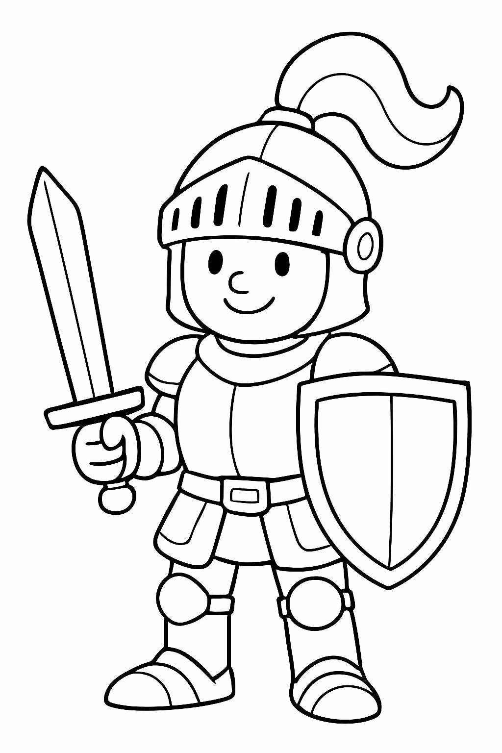 Cavaleiro para colorir — desenho para imprimir