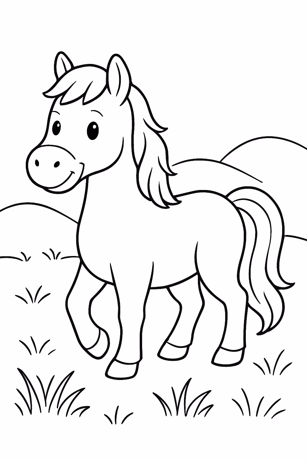 Cavalo cleiro grama para colorir — desenho para imprimir