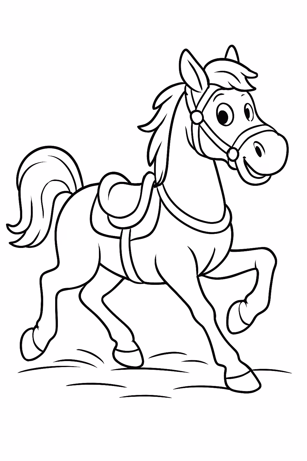 Cavalo de vaquejada para colorir — desenho para imprimir