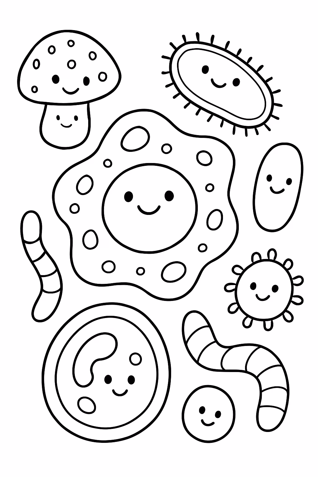 Celulas do corpo humano para colorir — desenho para imprimir