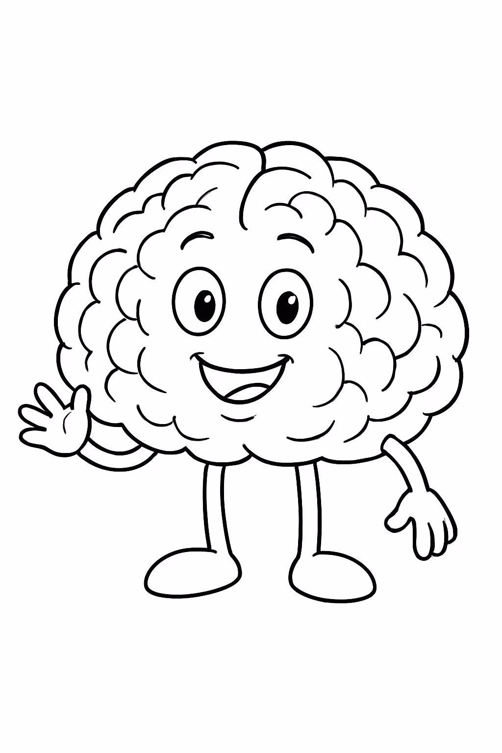 Cerebro humano para colorir — desenho para imprimir