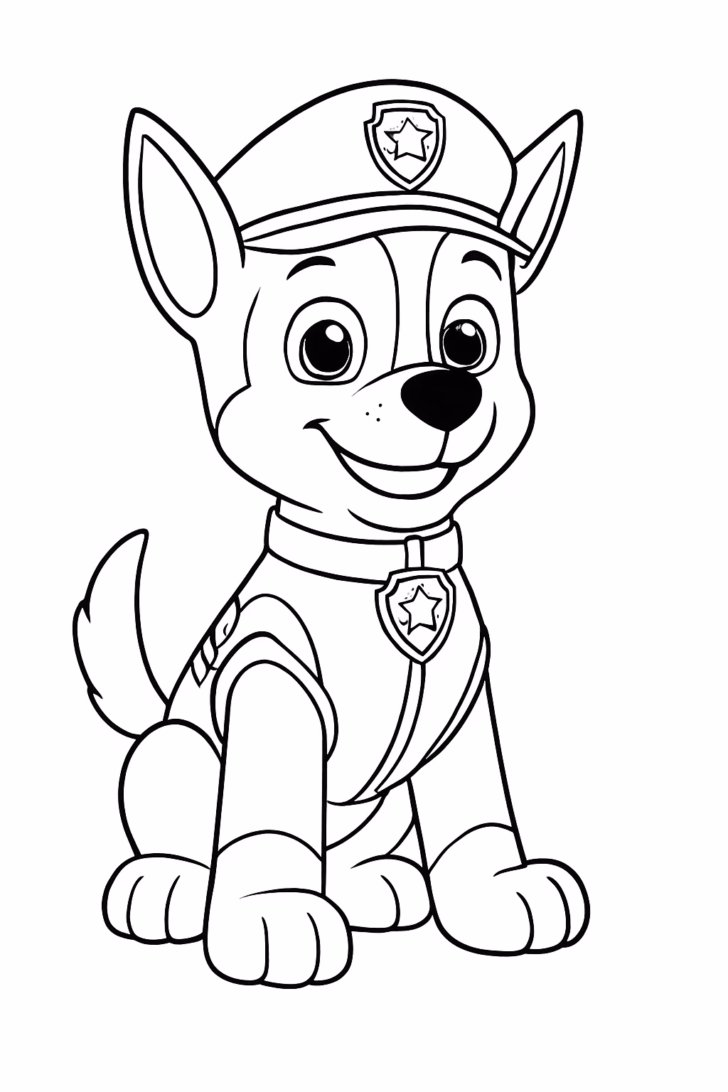 Chase patrulha canina para colorir — desenho para imprimir