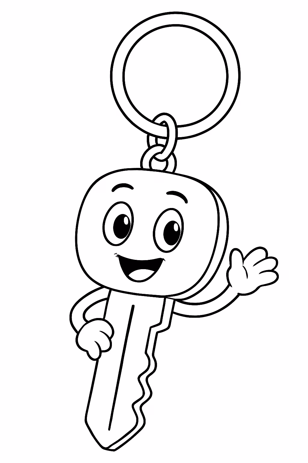 Chaveiro para colorir — desenho para imprimir
