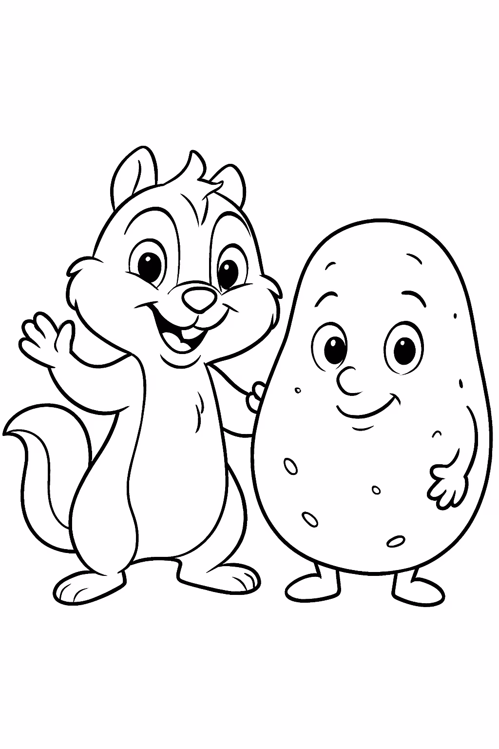 Chip and potato para colorir — desenho para imprimir