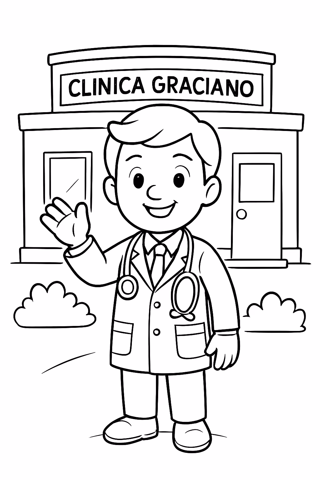 Clinica graciano para colorir — desenho para imprimir