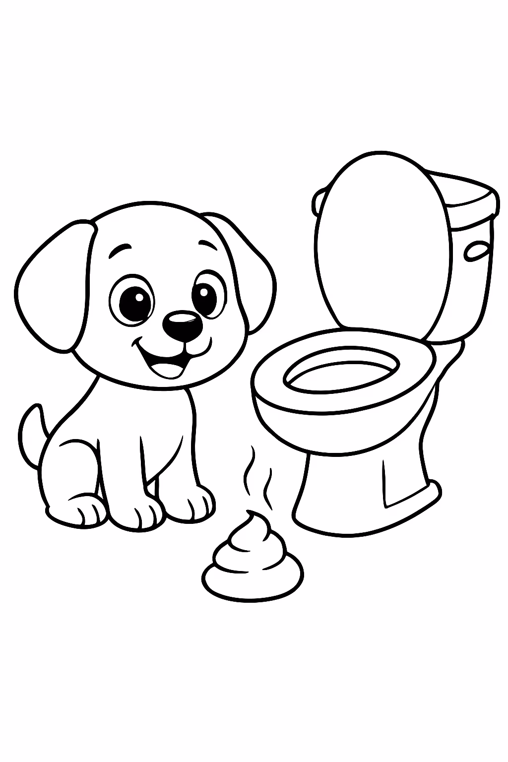 Coco e xixi e banheiro para colorir — desenho para imprimir
