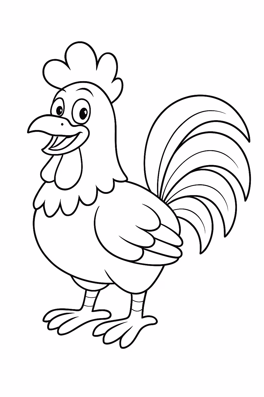 Cocorico para colorir — desenho para imprimir