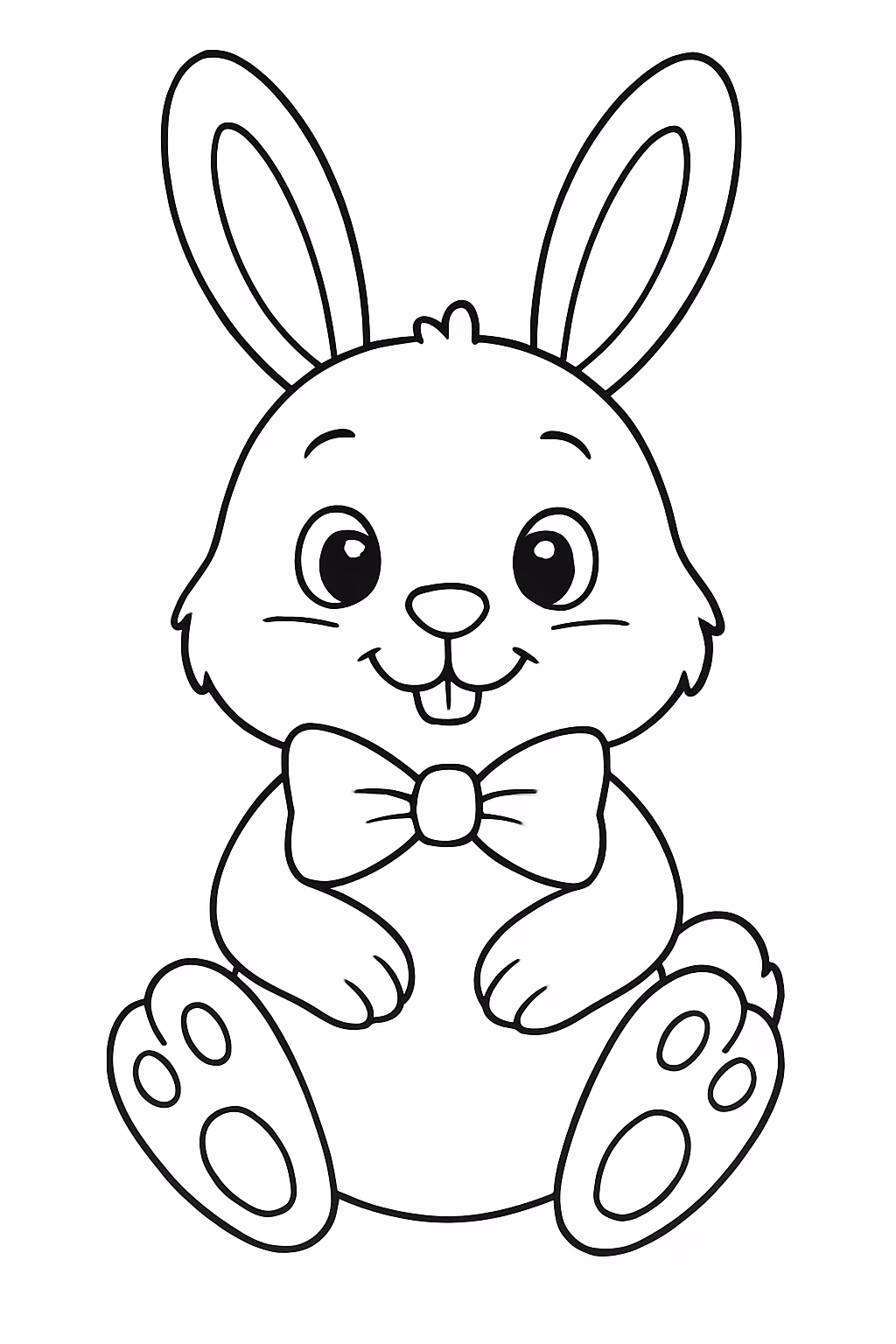 Coelhinho com gravata para colorir — desenho para imprimir