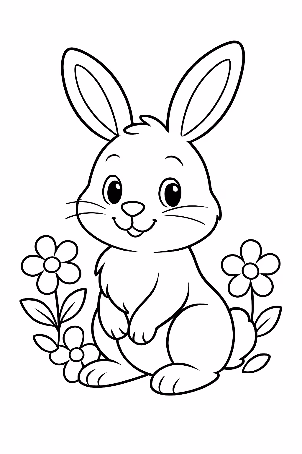 Coelho bonito para colorir — desenho para imprimir