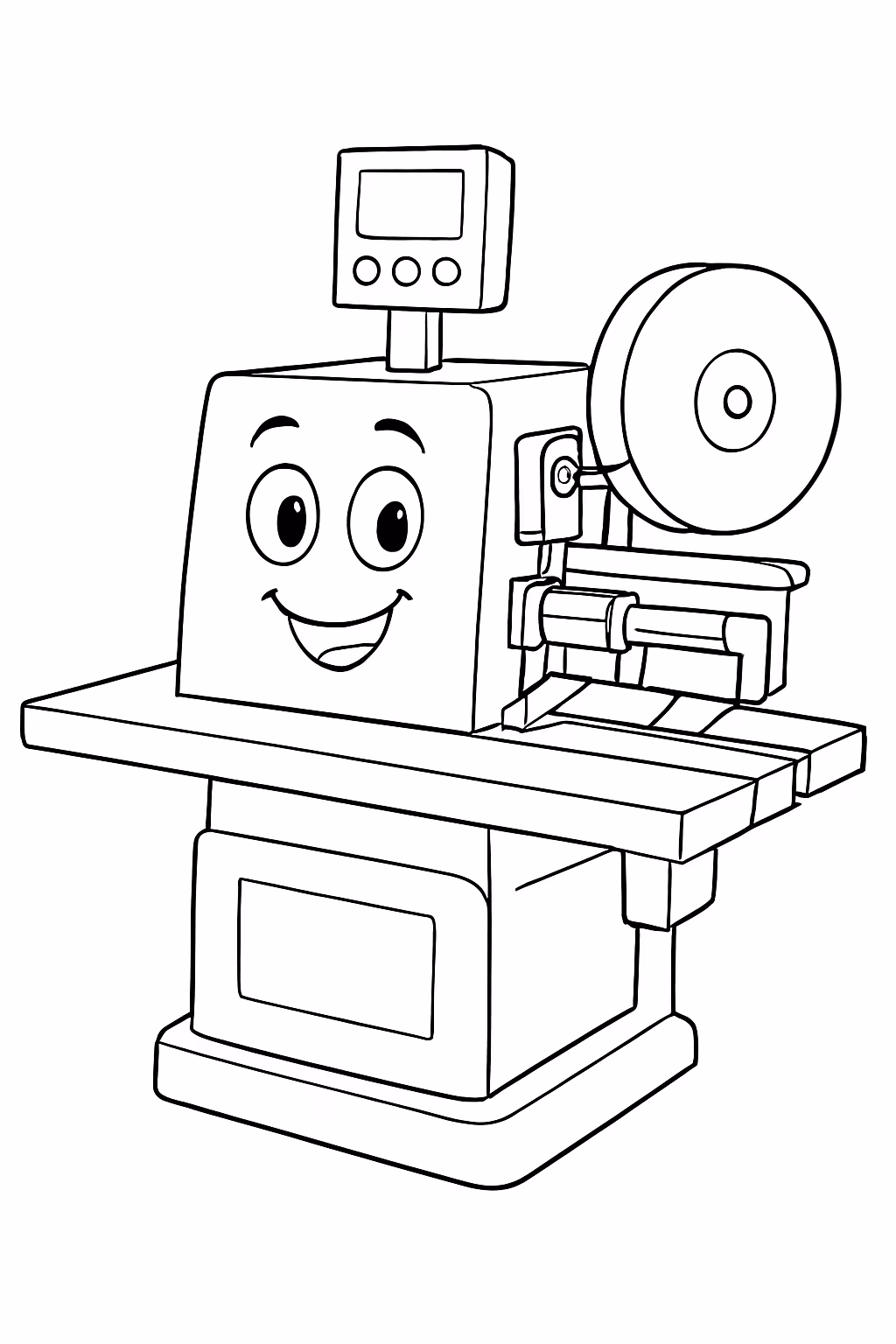 Coladeira automatica de mdf para colorir — desenho para imprimir