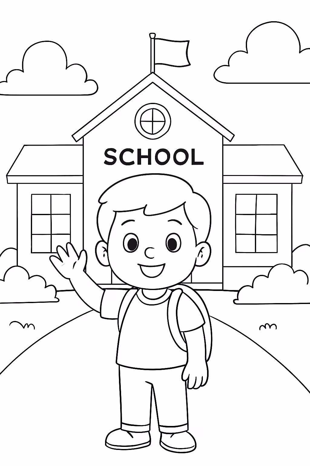 Colegio motivo para colorir — desenho para imprimir
