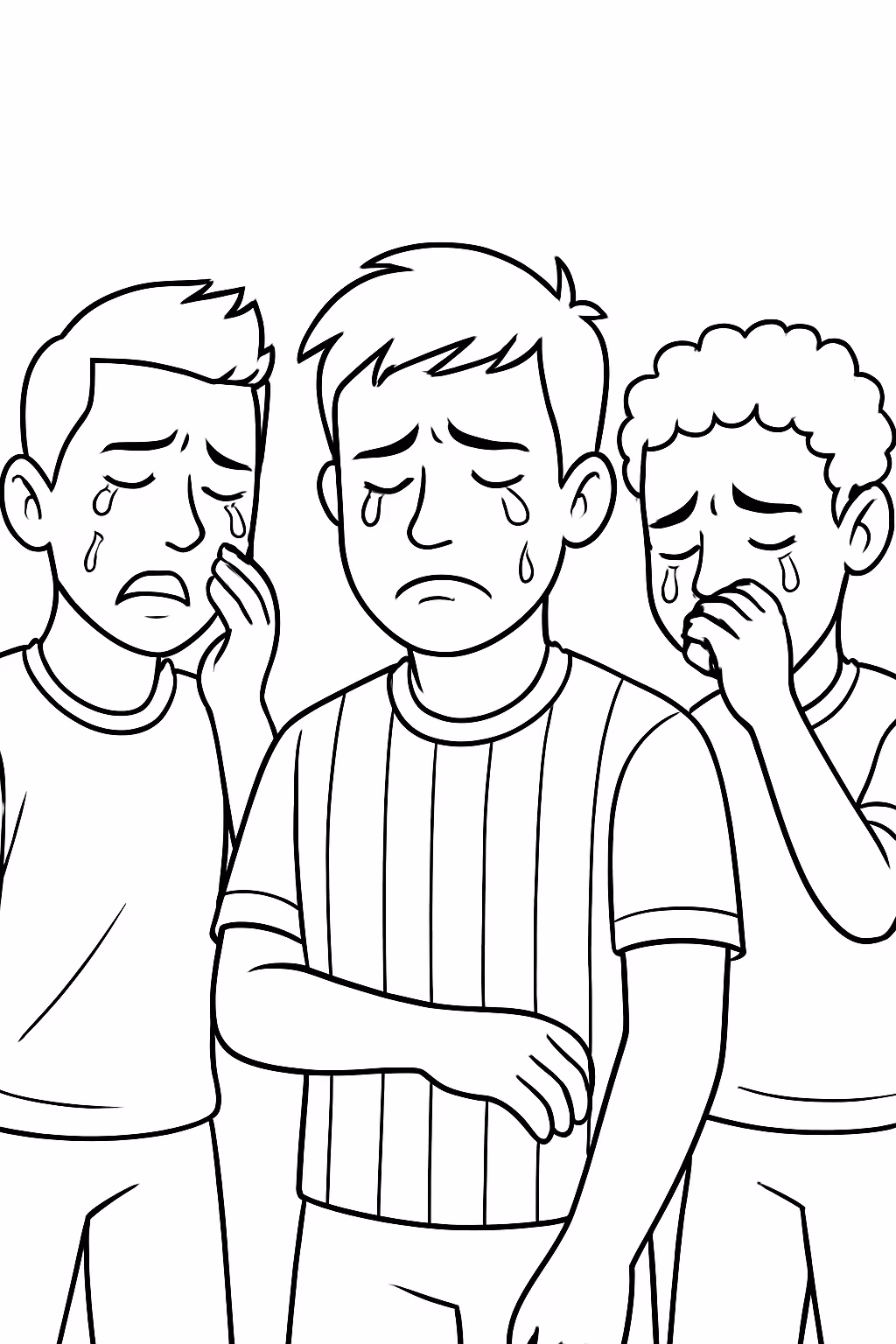 Coloca uma imagem do cristiano ronaldo messi e neymar chorando para colorir — desenho para imprimir