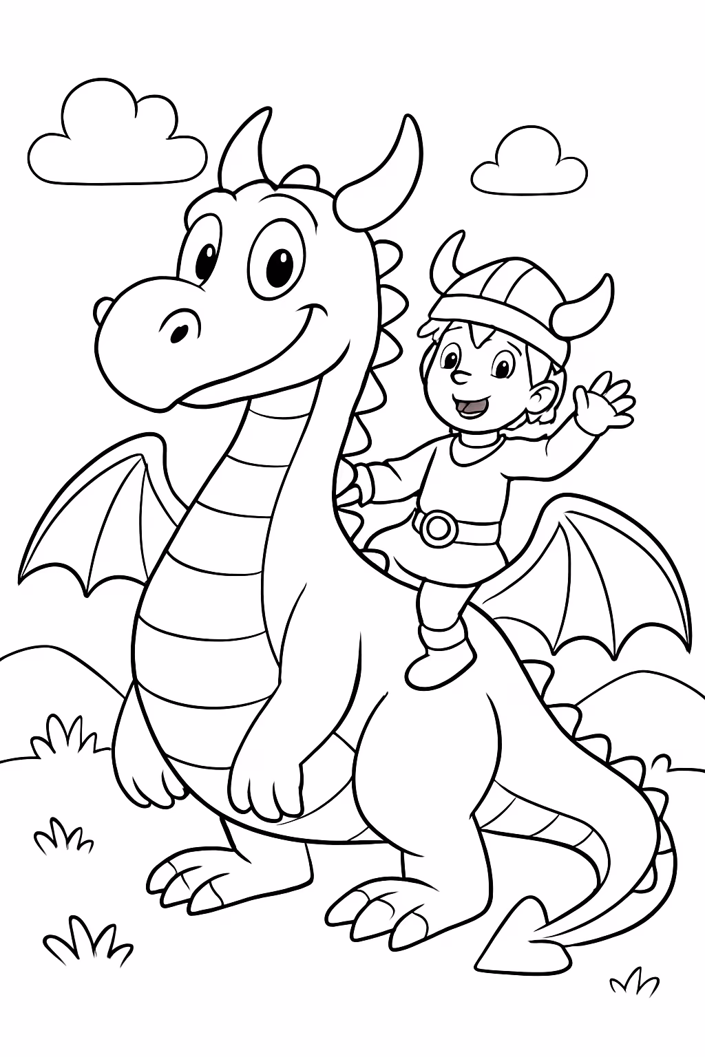Como treinar seu dragao para colorir — desenho para imprimir