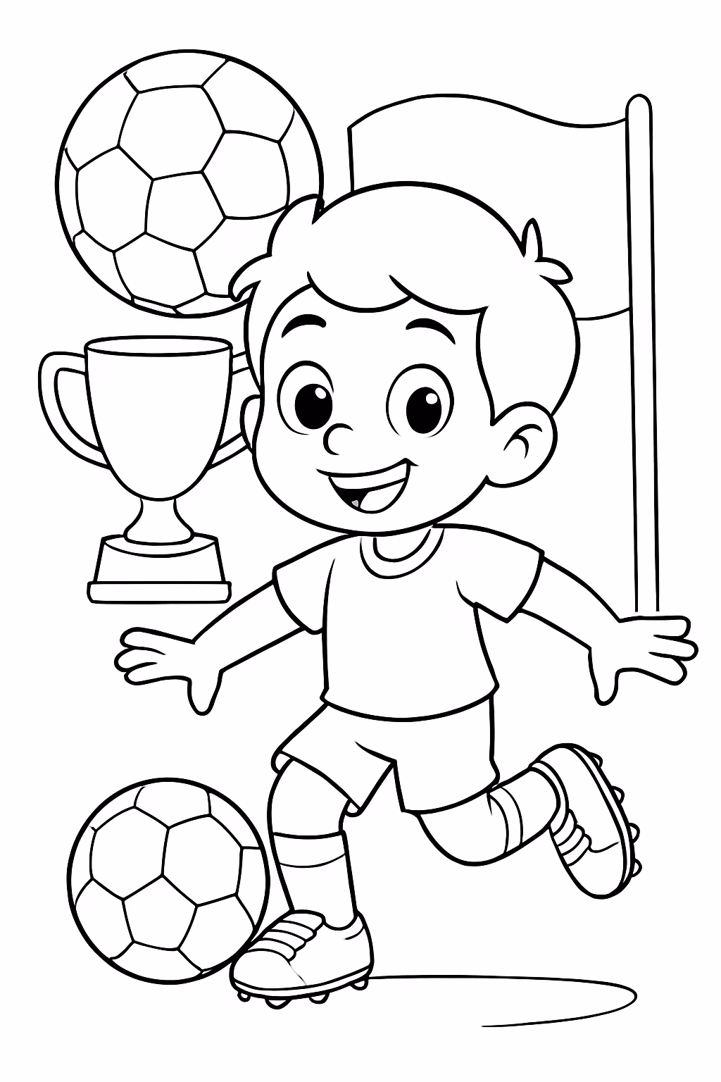 Copa do munda para colorir — desenho para imprimir