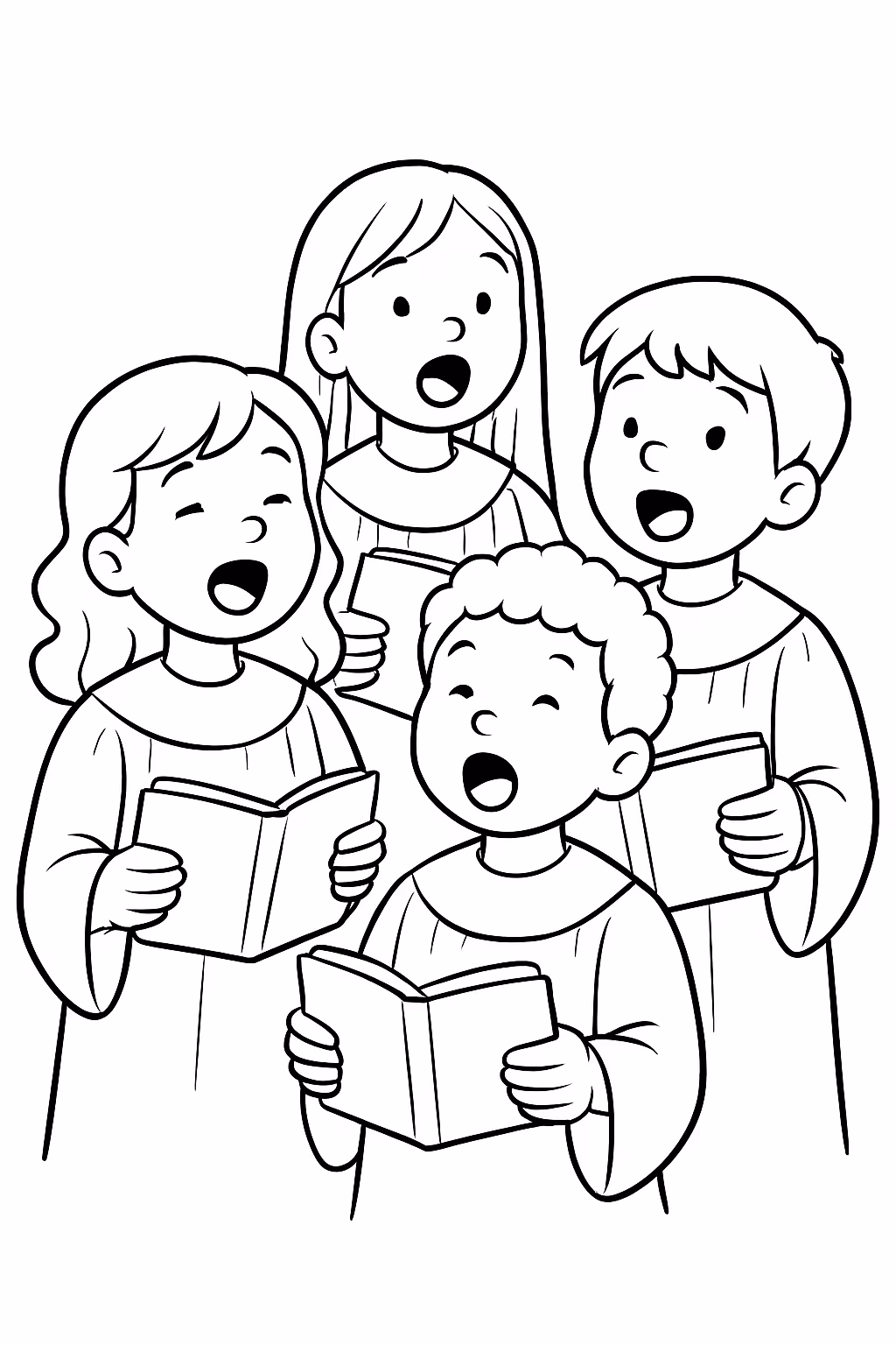 Coral de igreja para colorir — desenho para imprimir