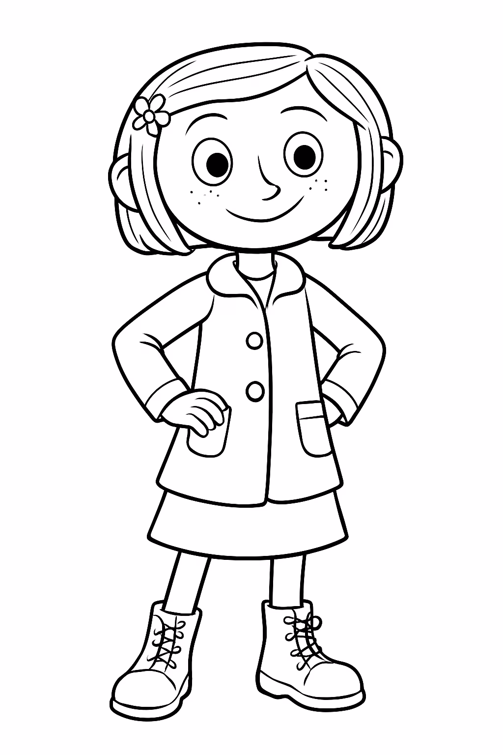 Coraline para colorir — desenho para imprimir