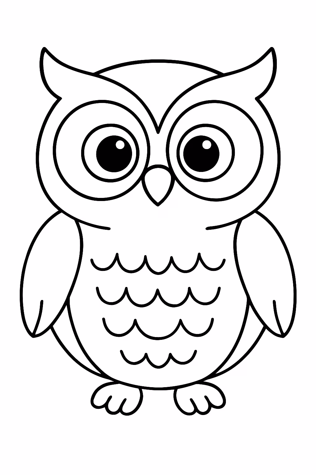Coruja fofa para colorir — desenho para imprimir