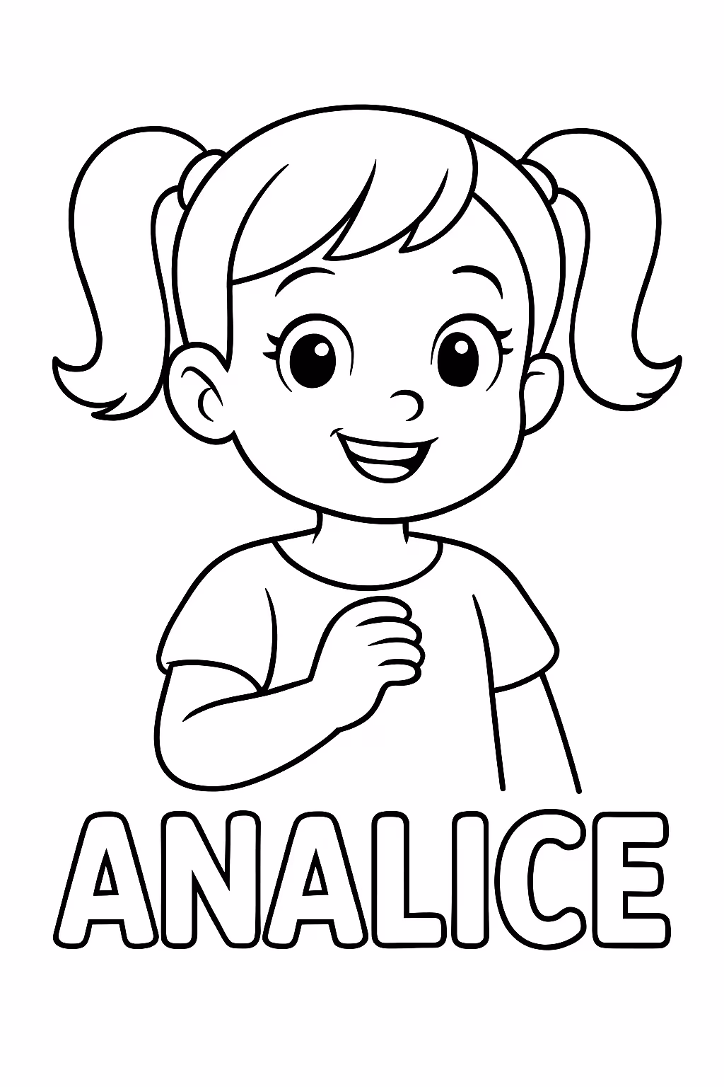 Crianca com nome analice para colorir — desenho para imprimir