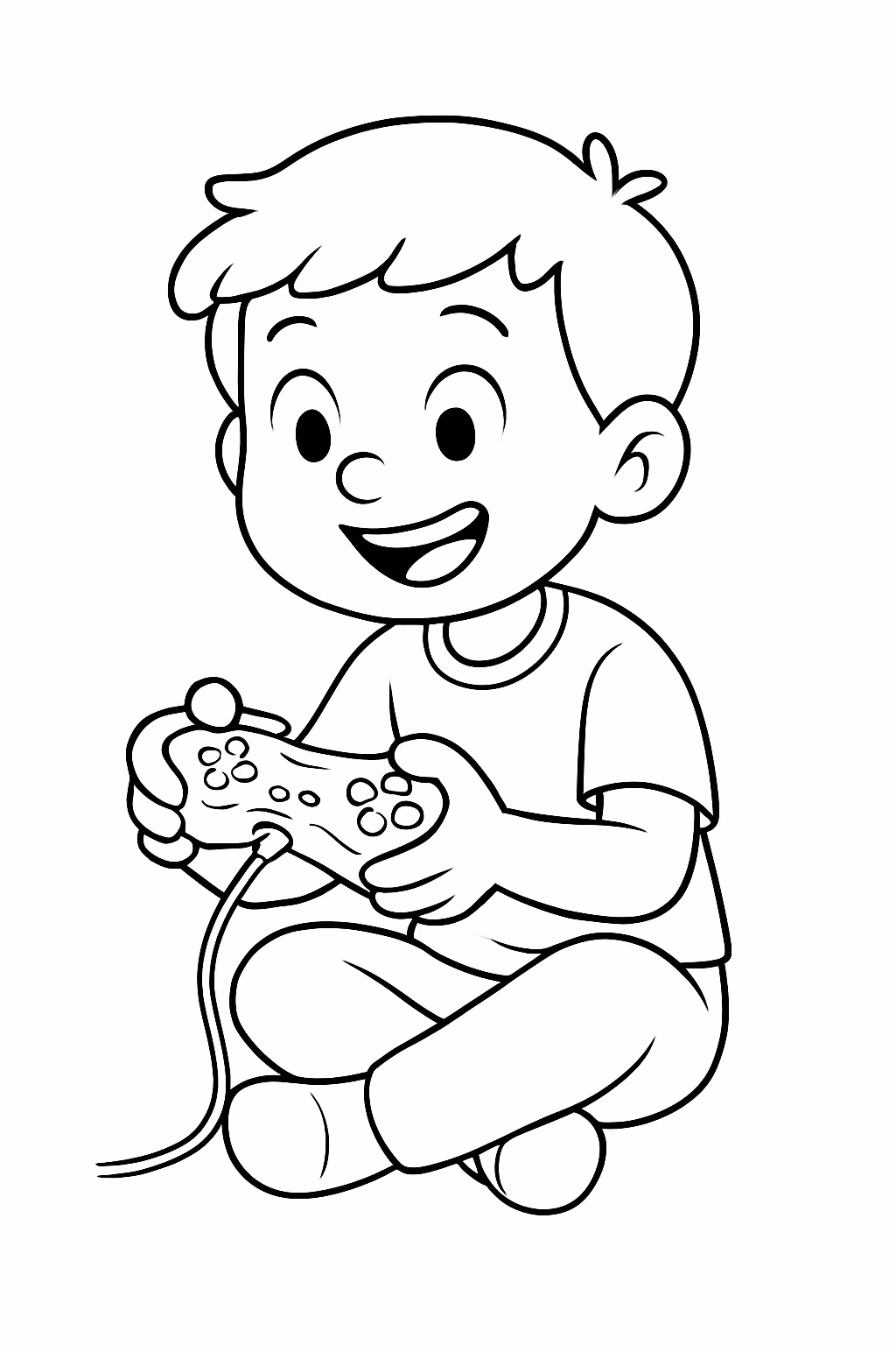 Crianca jogando video game para colorir — desenho para imprimir
