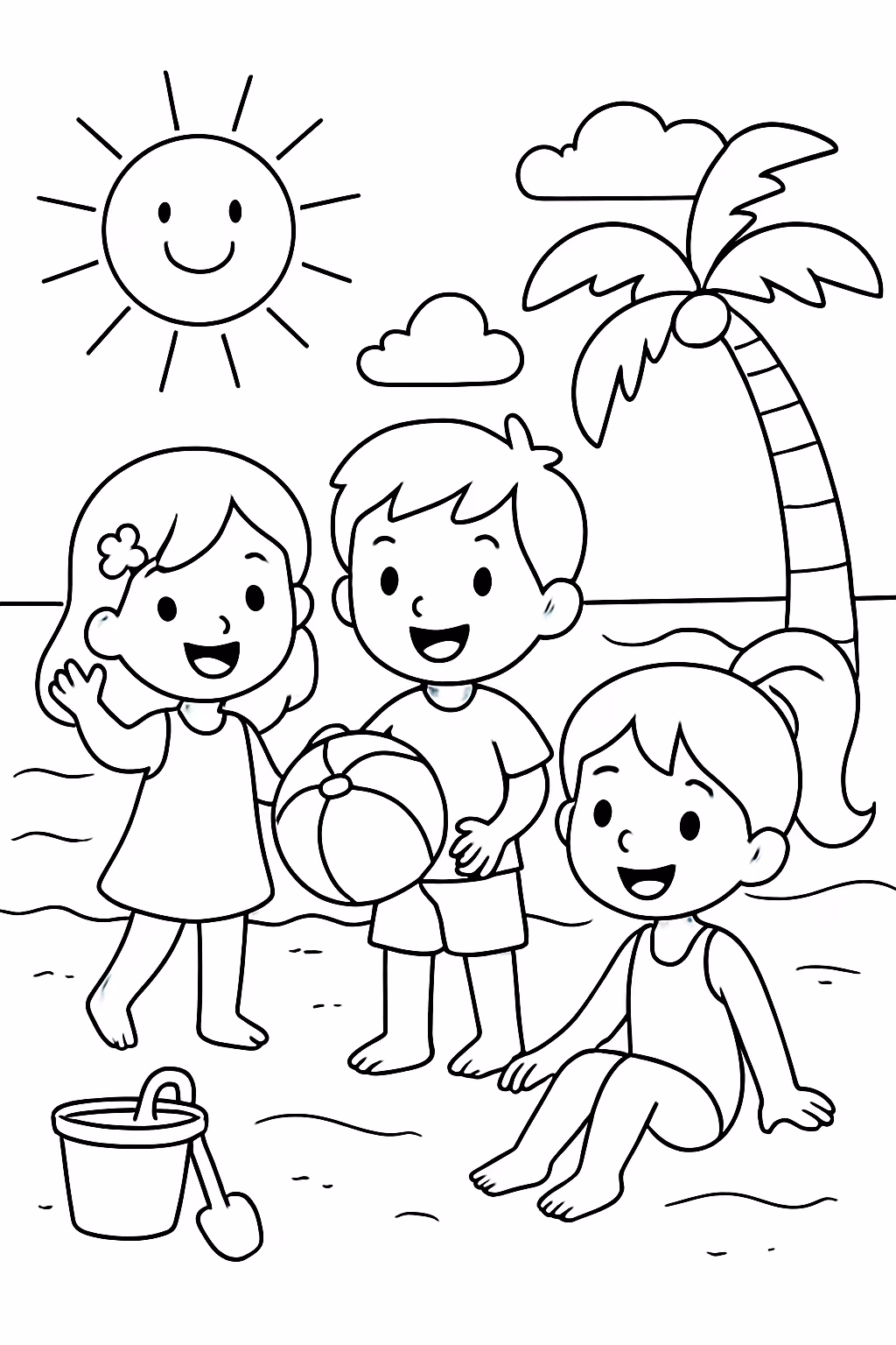 Criancas de ferias lugar legal para colorir — desenho para imprimir