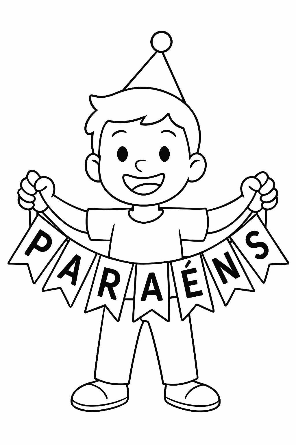 Criar bandeirinha parabens para colorir — desenho para imprimir