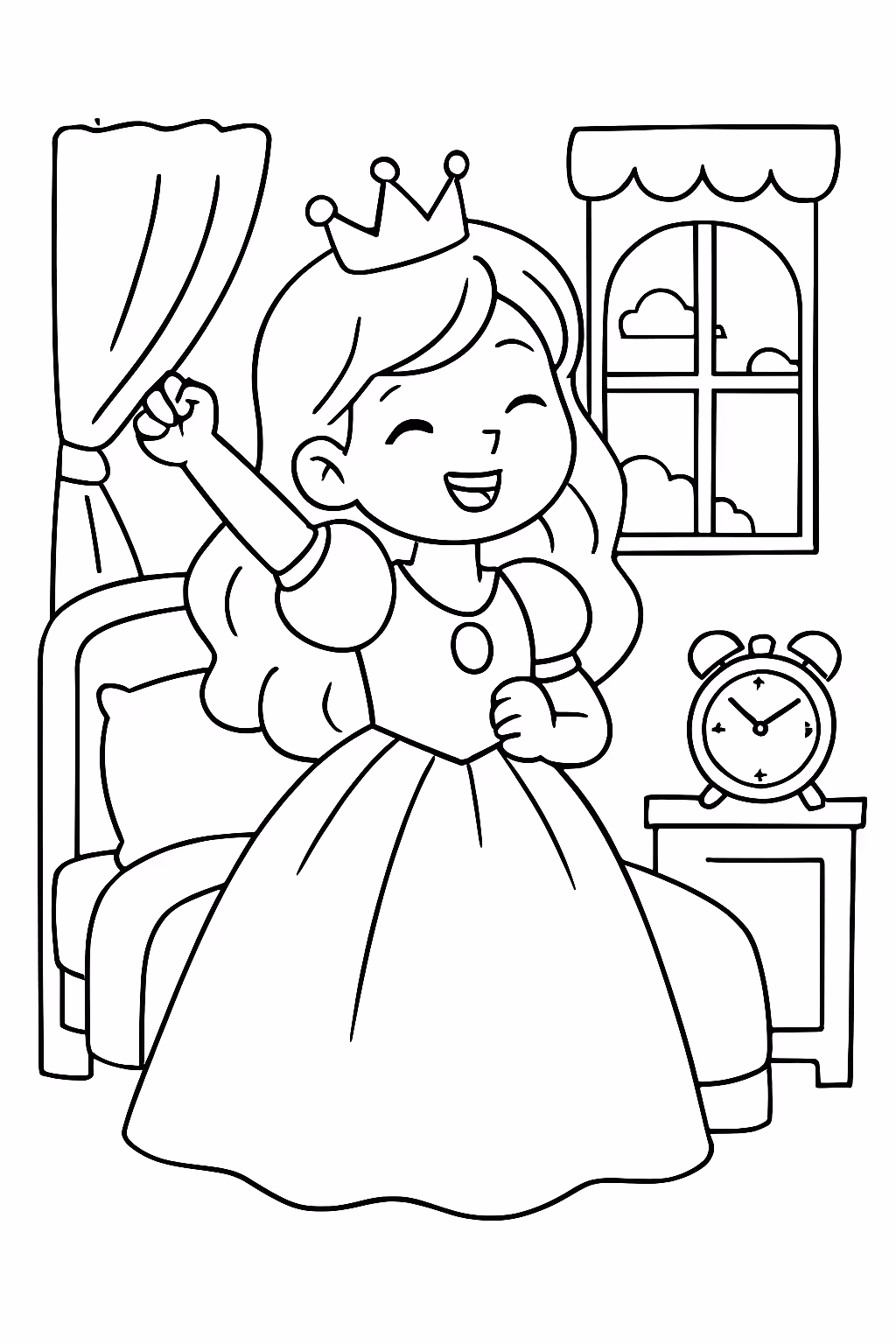 Criar imagens em formato de figurinha de princesas com as para colorir — desenho para imprimir