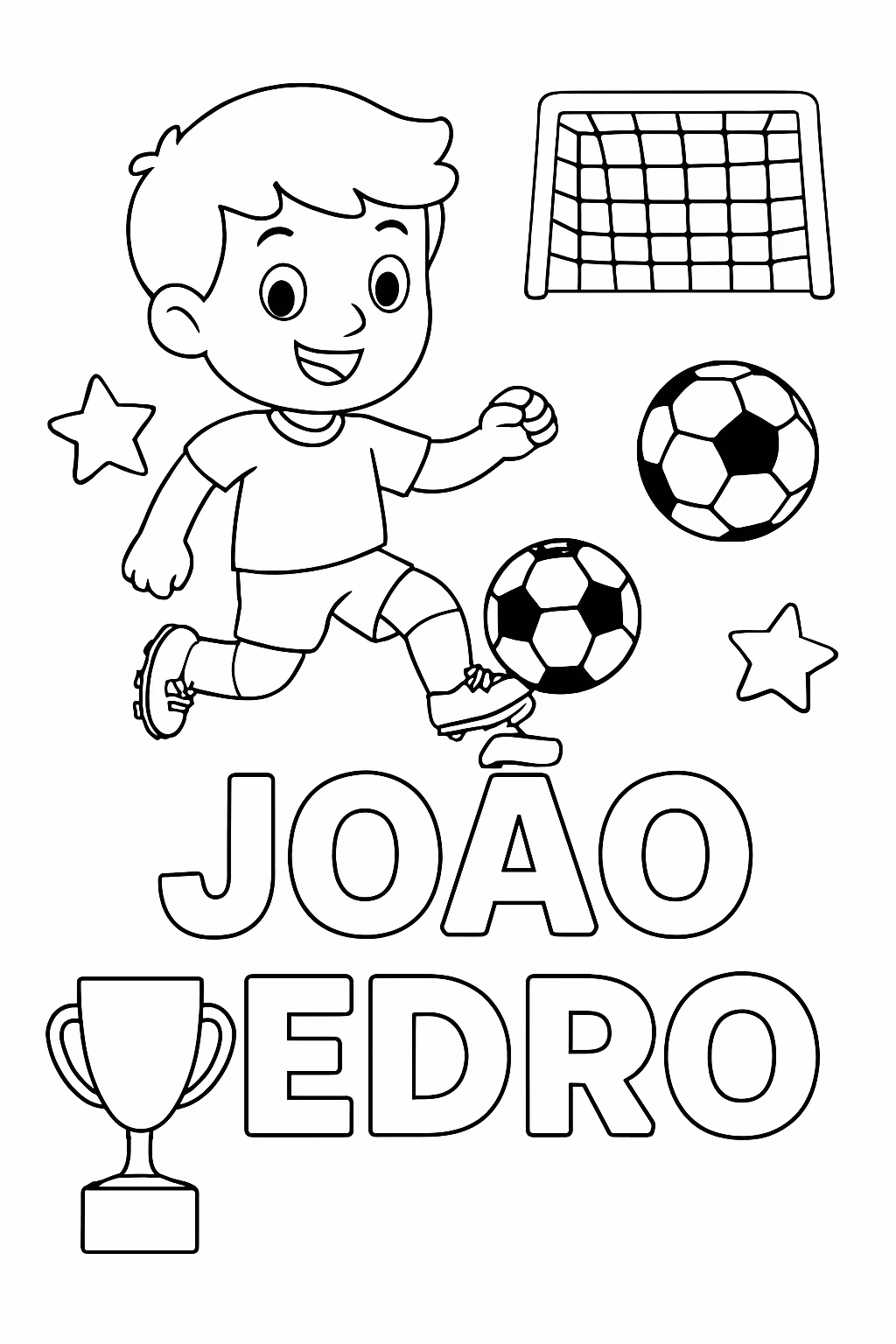 Crie um com o nome joao pedro com motivos de para colorir — desenho para imprimir