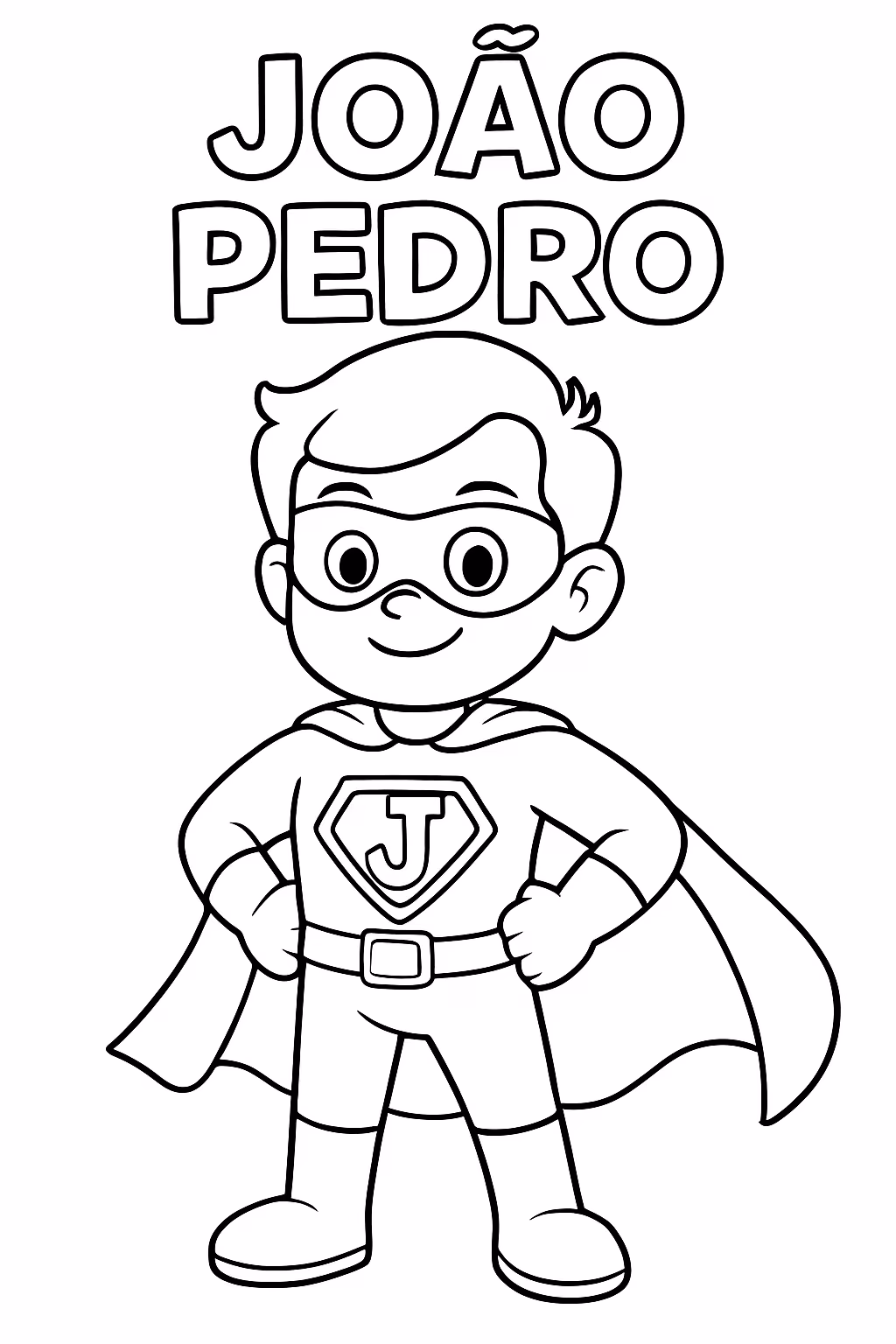 Crie um com o nome joao pedro heroi para colorir — desenho para imprimir