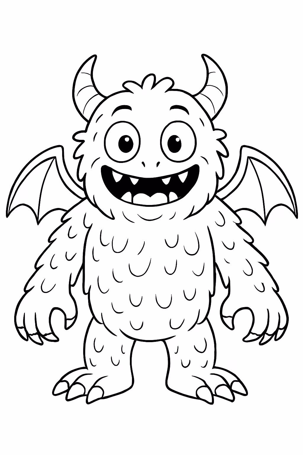 Crie um monstro de terror completamente original sem se parecer para colorir — desenho para imprimir
