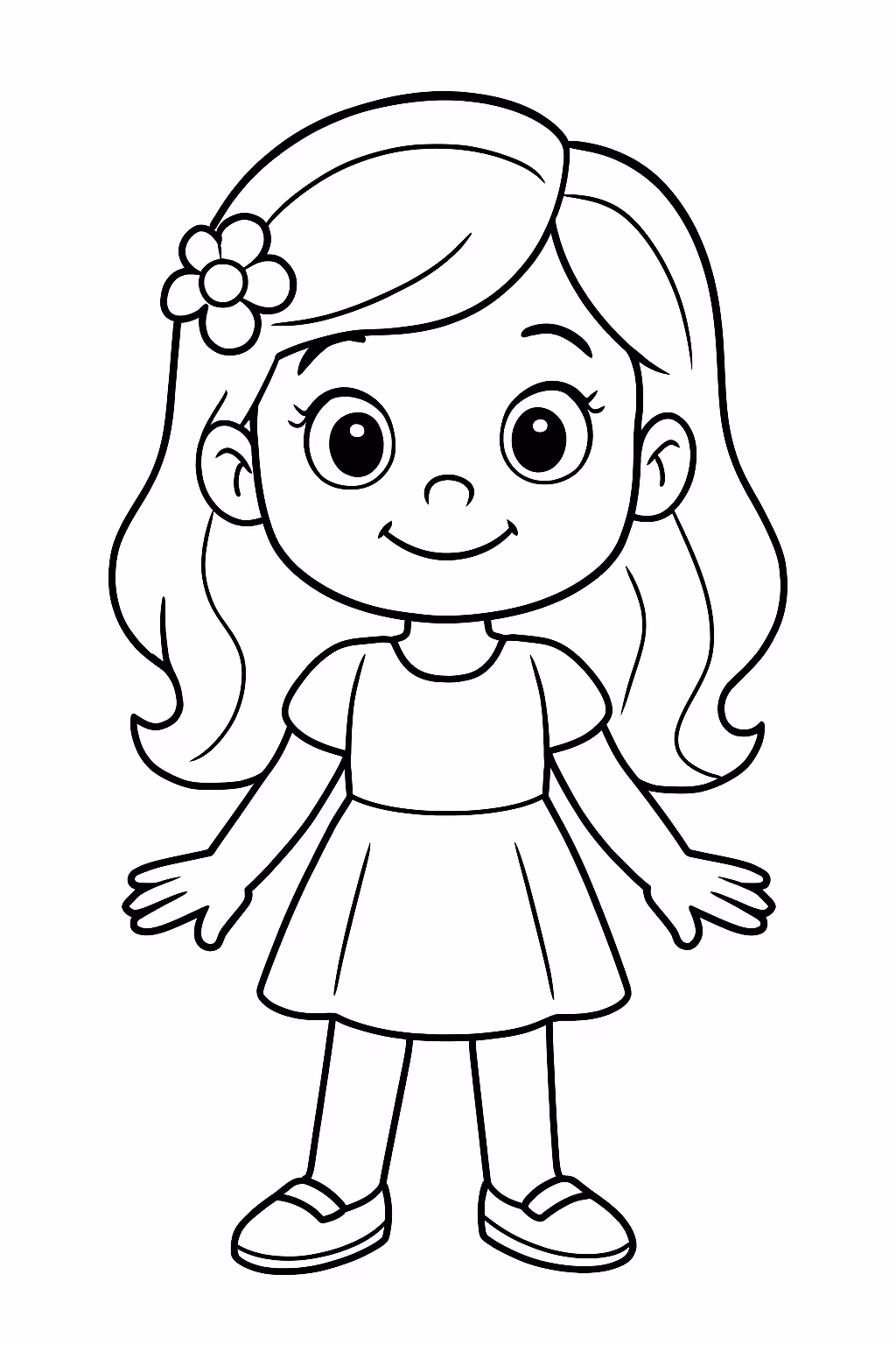 Crie uma menina com uma escrita em negrito soso para colorir — desenho para imprimir