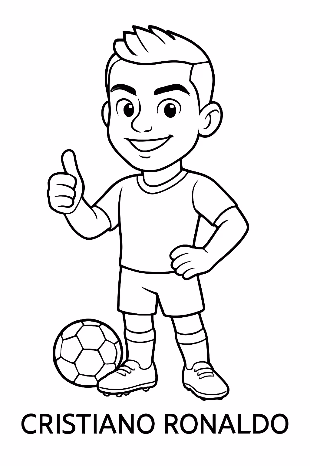 Cristiano ronaldo com nome dele junto para colorir — desenho para imprimir