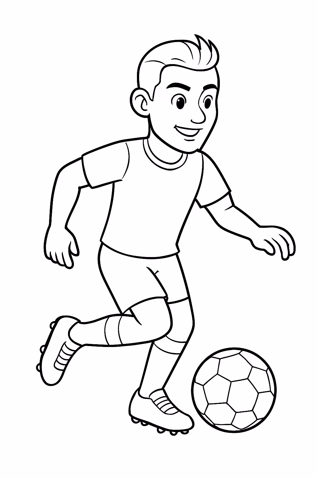 Cristiano ronaldo com uma bola para colorir — desenho para imprimir