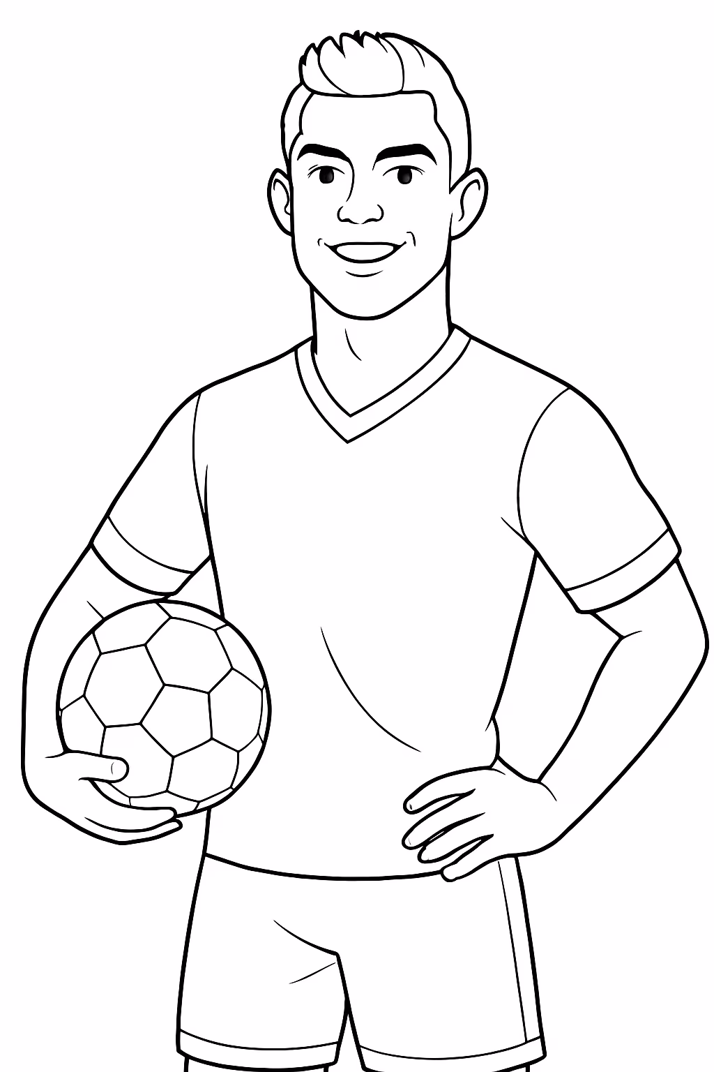 Cristiano ronaldo realista para colorir — desenho para imprimir