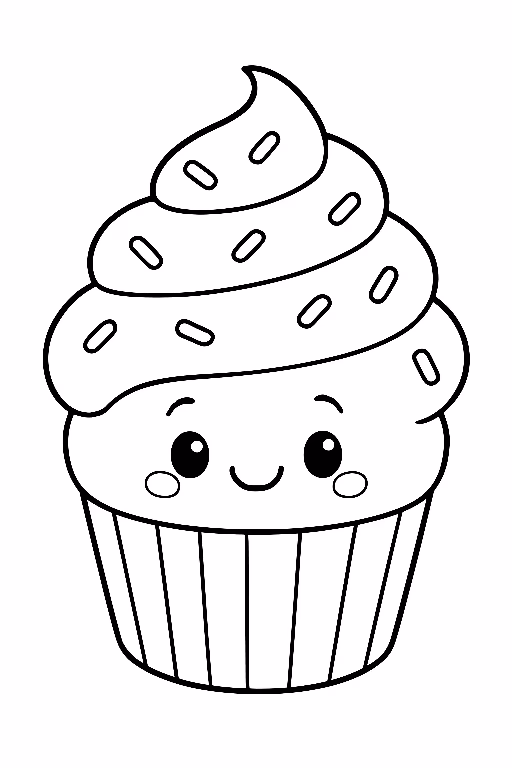 Cupcake fofo para colorir — desenho para imprimir