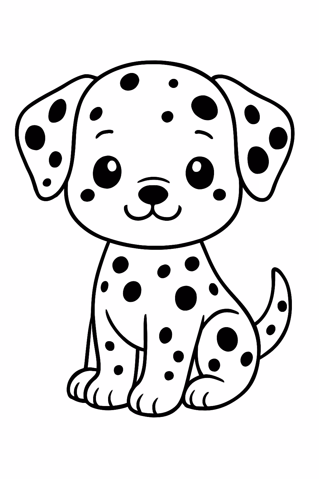 Dalmata kawaii para colorir — desenho para imprimir