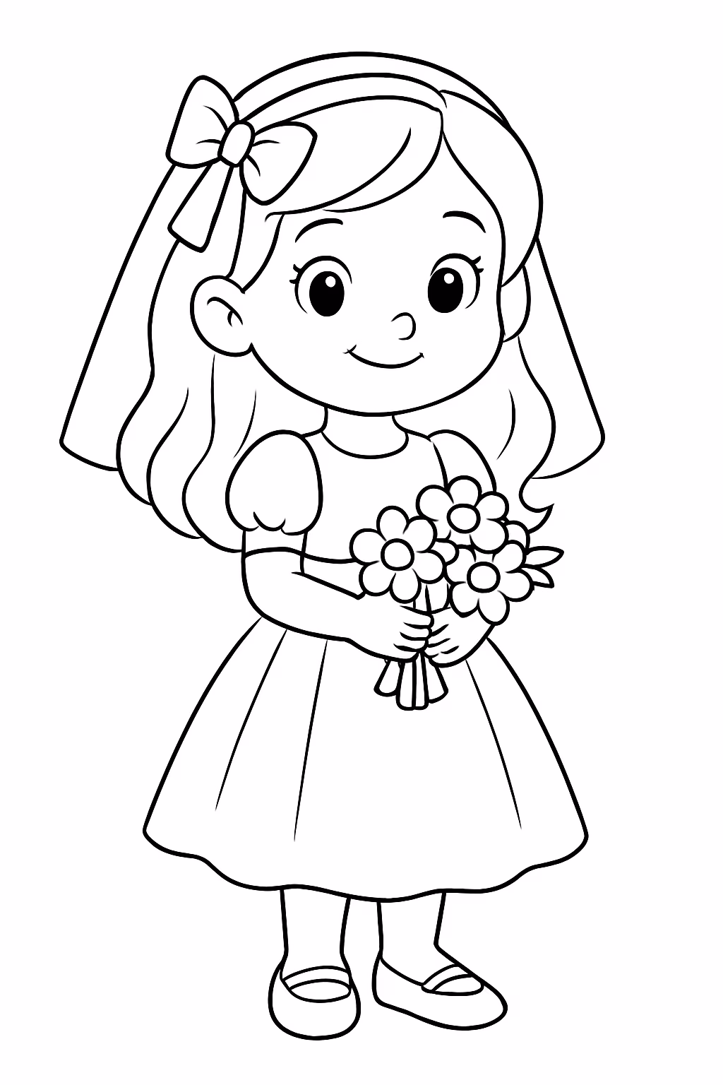Daminha de honra para colorir — desenho para imprimir