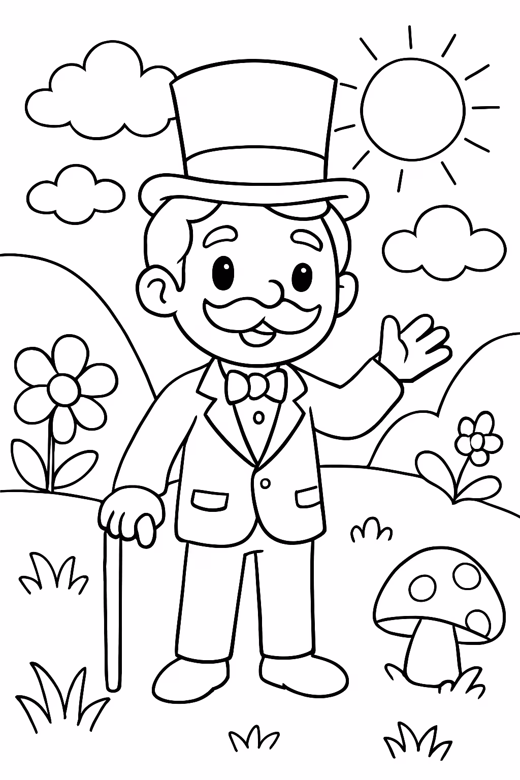 Dandy s world para colorir — desenho para imprimir