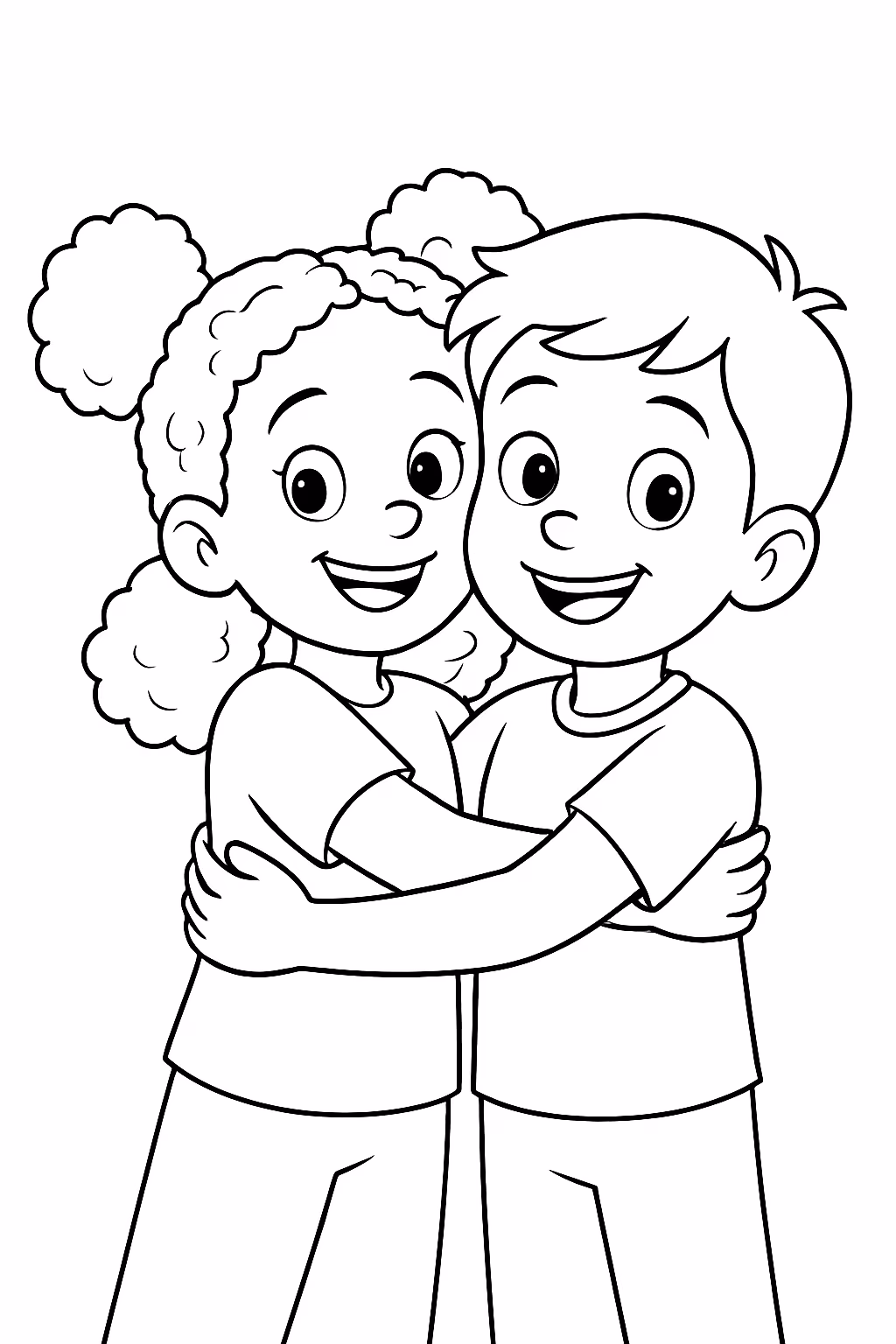 Desenhar a sarah de dois coques com o cabelo cacheado para colorir — desenho para imprimir