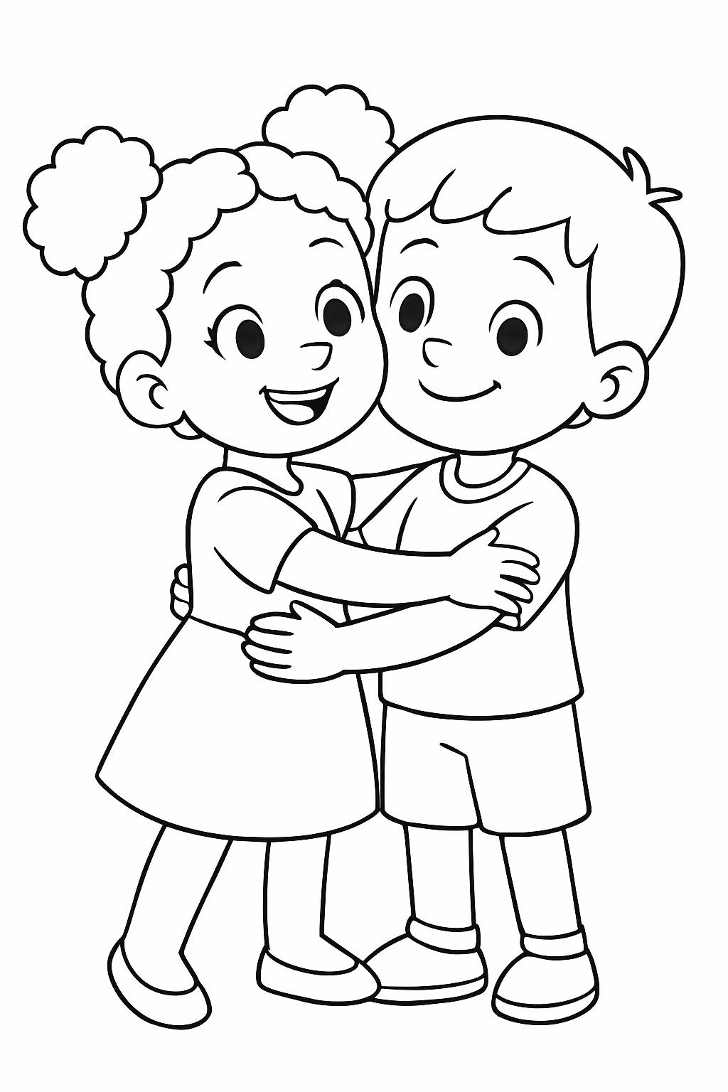 Desenhar a sarah de dois coques com o cabelo cacheado para colorir — desenho para imprimir