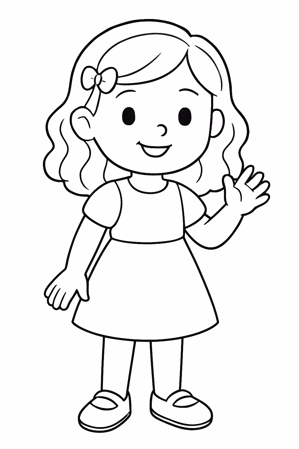 Desenhe minha filha para colorir — desenho para imprimir