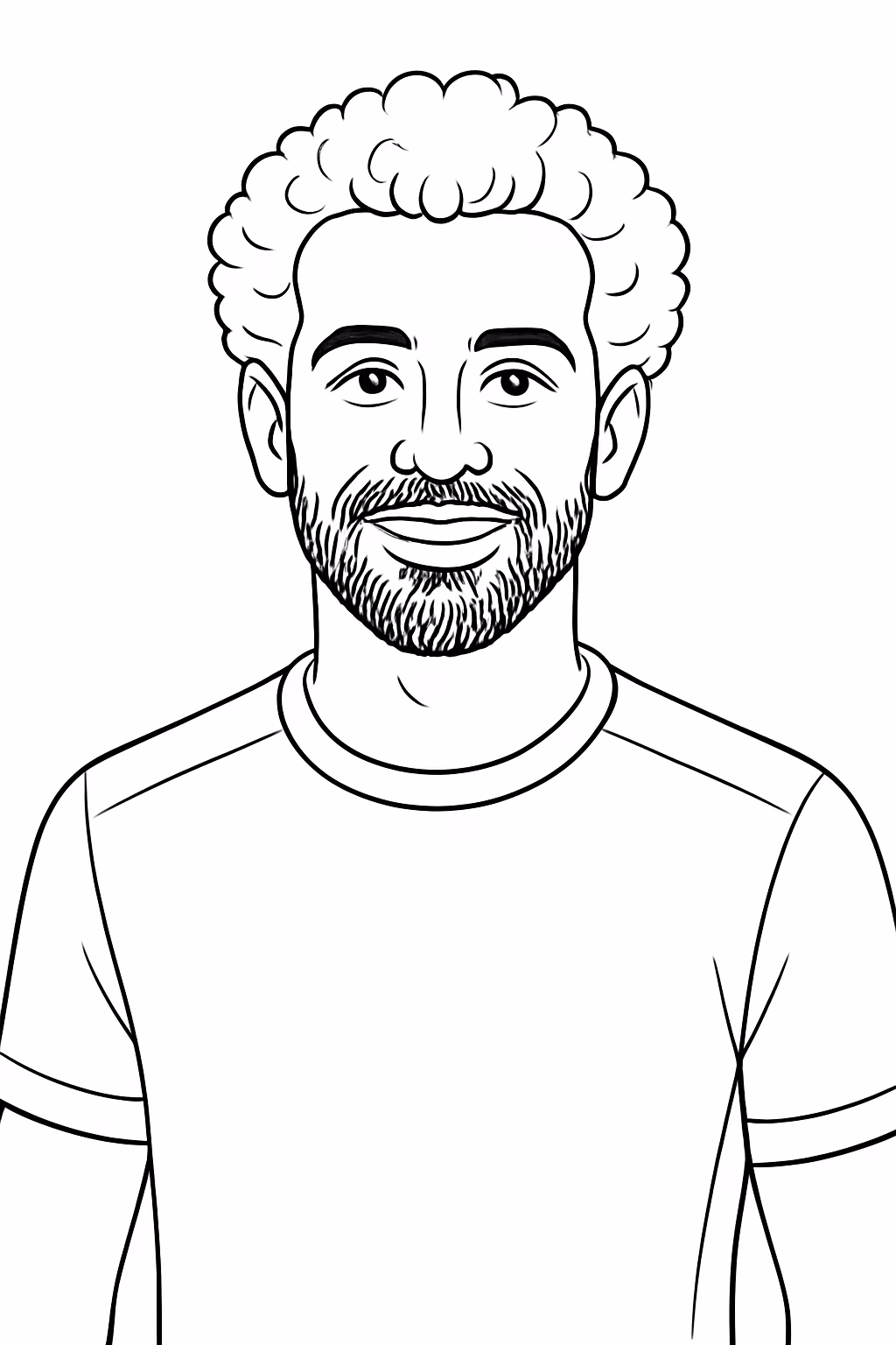 Desenhe o mohamed salah realista para colorir — desenho para imprimir