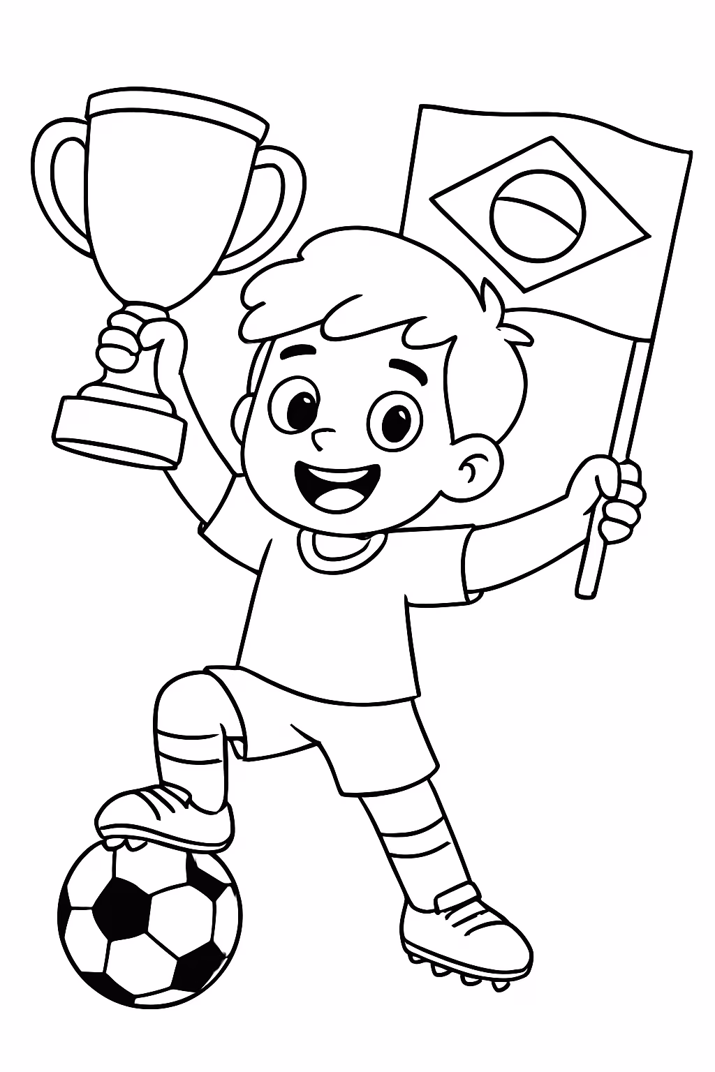 Copa do mundo brassil para colorir — desenho para imprimir