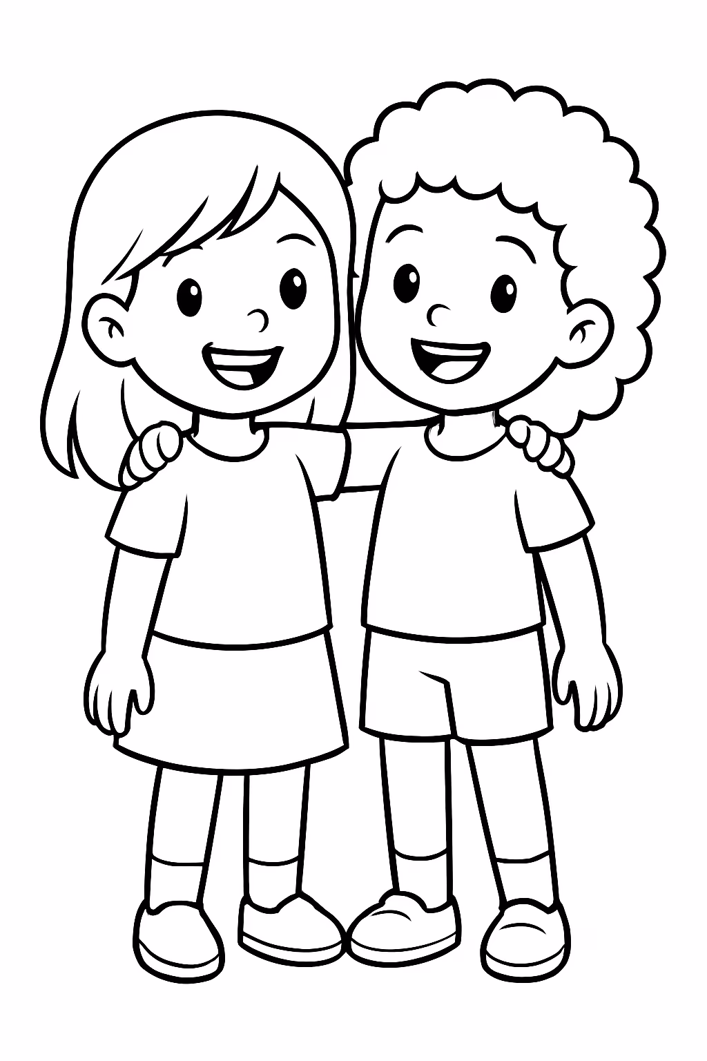 De bff para colorir — desenho para imprimir