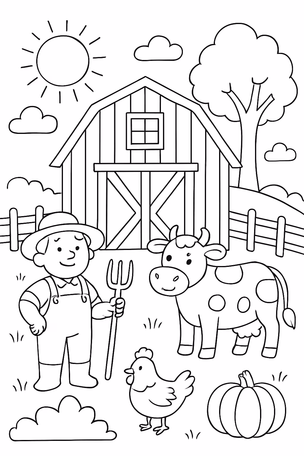 De fazenda para colorir — desenho para imprimir